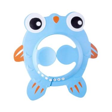 Imagem de YIJU Touca de banho para crianças, chapéu para lavar o cabelo, chapéu de EVA macio e reutilizável para xampu, touca de banho fofa para crianças, meninos e, Azul