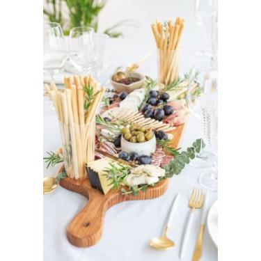 Imagem de TABUA DE MADEIRA DE APERITIVOS E DE CORTAR CARNE E LEGUMES 33 X 13