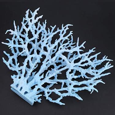 Imagem de aqxreight Ornamento de Planta de Artificial Vívido de Plástico para Peixes Aquários Subaquáticos Azul Grande e é para um para Fácil Aquário Ornamento de Plástico Coralartificial Plantaplástico