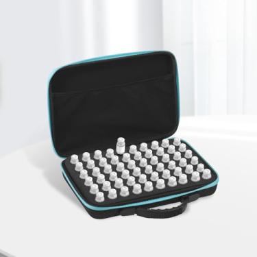 Imagem de Frasco de insulina com 60 compartimentos para geladeira, organizador de insulina, estojo de viagem adequado para frasco padrão de 5 a 10 ml, protetor de garrafa confortável e confiável (azul)