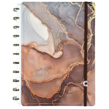 Imagem de Caderno Inteligente Jasper Marmorizado Tamanho Grande Capa Dura Deluxe Discos Universitário Escolar