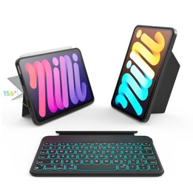 Imagem de accrosoo for iPad mini 7(A17 Pro)/6 8.3-inch Detachable Keyboard Full Protection Case for 156° Adjustable Portrait & Landscape, 7 Backlits & Rechargeable Pencil Holder & 11 Shortcuts (Black)