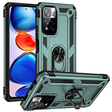 Imagem de SORAKA Capa para Xiaomi Redmi Note 11 Pro+ 5G com suporte de anel invisível e placa de metal para montagem magnética em carro Capa rígida para PC Capa Xiaomi Redmi Note 11 Pro Plus 5G Capa