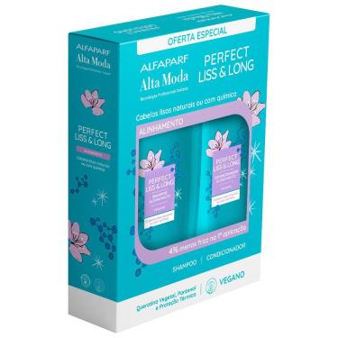 Imagem de Kit Shampoo e Condicionador Alta Moda Perfect Liss & Long Vegano 300ml Cada