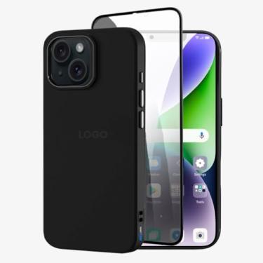 Imagem de Kit Capa Capinha Case Proteção Premium Preta Anti Impactos + Película de Privacidade (iPhone 14 Plus)