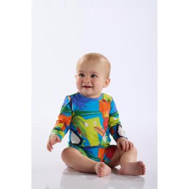 Imagem de Macaquinho Unissex para Bebê FPS +50 Up Baby, Azul, 2