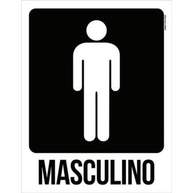 Imagem de Kit 5 Placas Masculino Banheiro 36X46