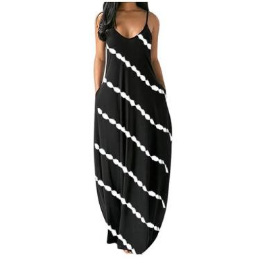 Imagem de Moda feminina casual plus size listrada com decote em V bolsos manga c