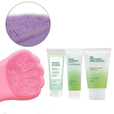 Imagem de Kit Skin Care Esponja Limpeza Facial Sabonete Esfoliante Para o Rosto 