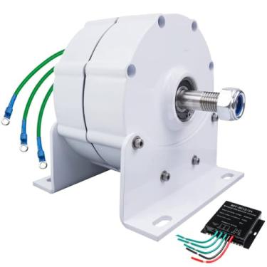 Imagem de 24v,HUIZHITENGDA Gerador Doméstico de Íman Permanente 10000W, Gerador Elétrico Trifásico 48V Sem Engrenagens, Alternador AC de Energia Livre, Uso Seguro em Ambiente de -40℃~80℃