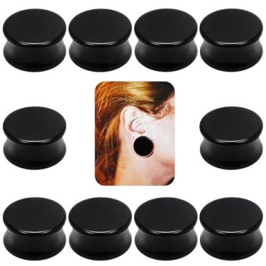 Imagem de Yaalozei 6G-30 mm Medidores acíricos sólidos para tampões de sela de orelha, expansores de túneis, esticador, piercings de carne, conjunto de joias corporais para mulheres e homens, Metal, Zircônia