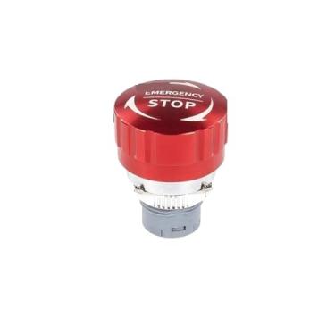Imagem de Interruptores de botão de parada de emergência de metal, botão de trava, interruptor rotativo, soquete à prova d'água, desligamento momentâneo 16/19/22 mm (16 mm, 1NC-com cabo de encaixe)