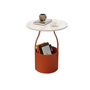 Imagem de Mesa de centro de design simples, mesa de centro de sofá, mesa lateral criativa para sala de estar, mesa lateral de canto pequena, mesa de chá redonda de ferro forjado, mesa de coquetel, quarto