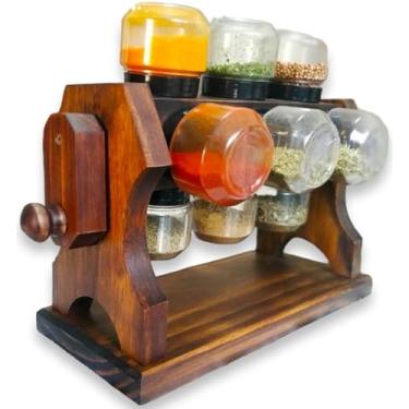 Imagem de Porta Tempero Base 12 Potes Vidro Giratório