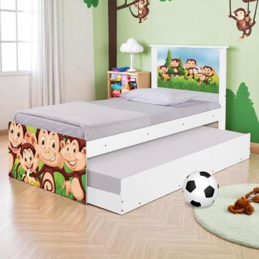 Imagem de Bi Cama Juvenil Zap Com Cabeceira Safari Macaquinhos