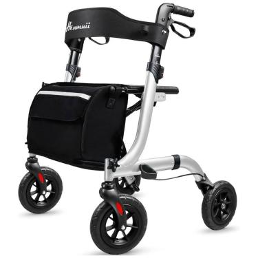 Imagem de Andador Rollator para Idosos, Leve e Dobrável com Assento, Rodas de Borracha, Ideal para Idosos e Adultos,Henmnii