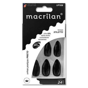 Imagem de Unhas Postiças Stiletto Preta UP508 - Macrilan