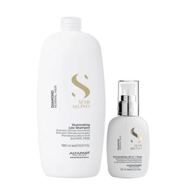 Imagem de Kit Alfaparf Semi Di Lino Diamond - Shampoo 1L + Fluído 125ml