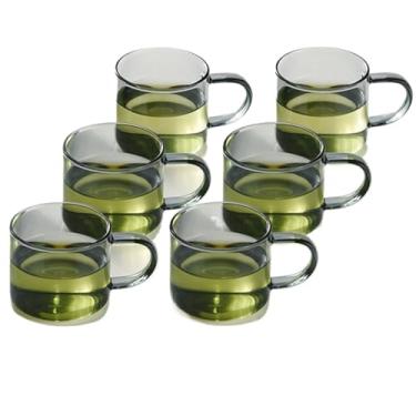 Imagem de URGDWEKJY Xícara de vidro chinesa simples xícara de chá de vidro espesso para casa com alça xícara de chá xícara de café copo de vinho branco copo de água de vidro