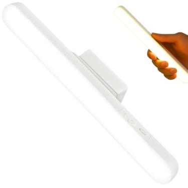 Imagem de Luminária De Mesa Led Recarregável USB Touch com 2 Suportes Magnético e Base para Apoio de Mesa ideal para Parede Armário Cozinha, Banheiro e Mesa Led com Luz Ajustável 3 modos de Iluminação Premium