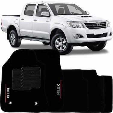 Imagem de Tapete Carpete Hilux 2006 à 2015 Logo Bordado Jogo 5 Peças Personalizado Automotivo