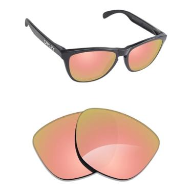 Imagem de Alphax Lentes de reposição polarizadas espelhadas em ouro rosa para óculos de sol Oakley Frogskins OO9013