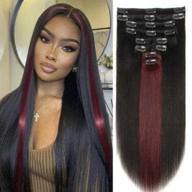 Imagem de Extensões de cabelo Clip-in Doupor 100% Brazilian Remy Human Hair