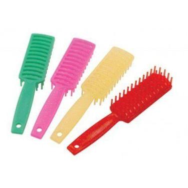 Imagem de Escova de Cabelo Plástica Carol 4 Cores 12 Peças - Safira