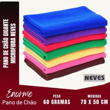 Imagem de Kit C/ 12 - Pano De Microfibra Gigante - 70 X 50cm - Neves - Multiuso 