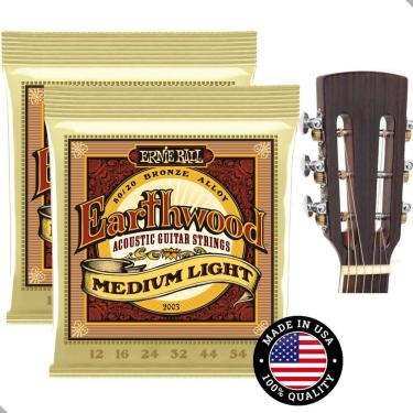 Imagem de 2 Encordoamentos Violão Aço 012/054 Ernie Ball Bronze