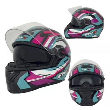 Imagem de Capacete FW3 GTX FOX Rosa/Azul Tifanny (60)