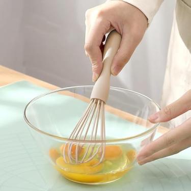 Imagem de Batedor manual de ovos batedeira utensílios de cozinha doméstica 25,4 cm, rosa