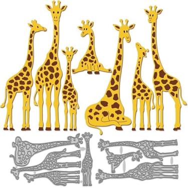 Imagem de 7 estilos engraçados de girafa, corte de metal, zoológico, girafa, estampado, moldes de corte, de aço carbono, para scrapbooking, festa, álbum de fotos, faça você mesmo, cartão de papel, artesanato