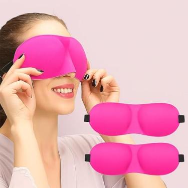 Imagem de Máscara de dormir para dorminhocos de costas e de lado, pacote com 2, máscaras oculares 3D com bloqueio de luz 100% para dormir, cobertura para olhos com pressão zero para mulheres e homens, leve e