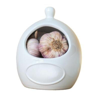 Imagem de Porta Cebola e Alho de Cerâmica - Pote para Armazenamento de Alimentos na Cozinha(Pote de Alho)