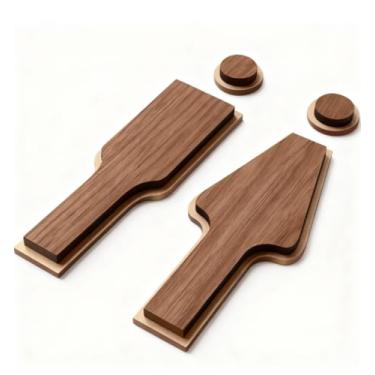 Imagem de YJIUYUANQ Conjunto de placas de símbolo de banheiro masculino e feminino - acessórios de porta de banheiro de 20 x 7 cm, marcadores de gênero autoadesivos para banheiro público de hotel doméstico