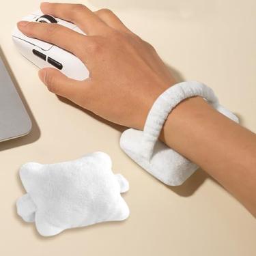 Imagem de Almofada ergonômica portátil para descanso de pulso para teclado e computador (branca)