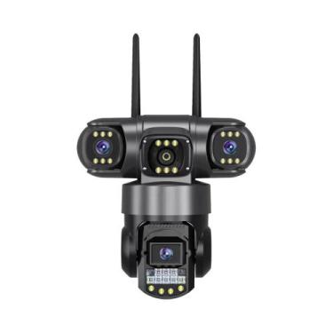 Imagem de Câmera De Vigilância Inteligente 4G Para Exterior Com 3 Lentes, À Prov