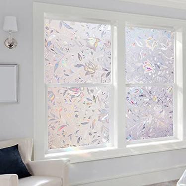 Imagem de Adesivos de vinil 3D de filme de privacidade para janela, adesivos de janela estática arco-íris para porta de vidro, controle de calor, antiUV 29 x 192 cm