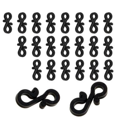 Imagem de Pacote com 59 fechos de calha de plástico preto – fechos de clipe S para luzes de Natal, decoração ao ar livre, plantas suspensas – resistente, sem ganchos de perfuração para calhas, cercas, pátio