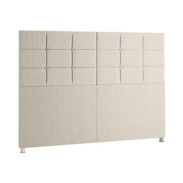 Imagem de Cabeceira Queen Orgânica Bouclé | Estofada Luxo Conforto Moderna (Areia,Casal 1,40)