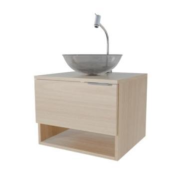 Imagem de gabinete suspenso 45cm de banheiro Com cuba(Madeirado)