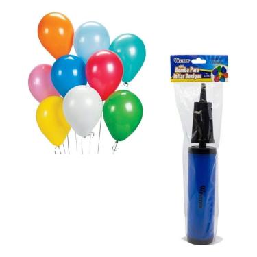 Imagem de Bomba De Ar Mini Manual Para Encher Balão Bexiga Infláveis