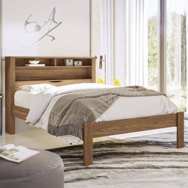 Imagem de Cama Casal Omaha 1 Porta com Baú Jatoba - Pnr Móveis
