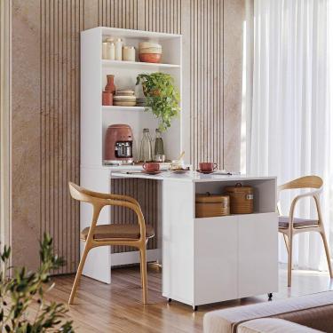Imagem de Armario Com Mesa Canto Do Café Multifunção Due Kits Paraná Branco