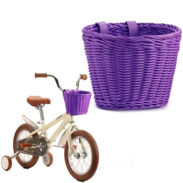 Imagem de Cesta de bicicleta infantil YMhoArt Woven 21x16x16 cm para bicicletas 