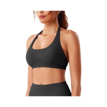 Imagem de Top De Ginástica Sem Costura Para Mulheres, Sutiã Esportivo Sem Costas