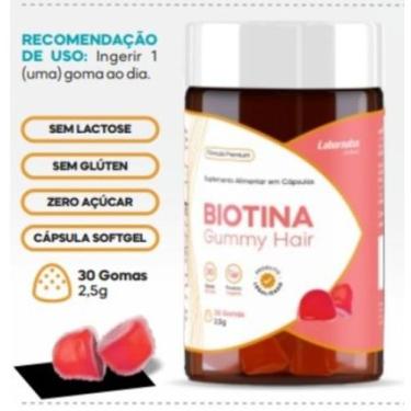 Imagem de Biotina Gummy hair sabor morango 30 capsulas - Labornatus