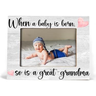 Imagem de XDFVL First Time Grandma Gifts, New Grandmother Gifts First Time 2025, porta-retrato para avó, When a Baby is Born So is a Great Grandma, porta-retrato 20 x 25 cm