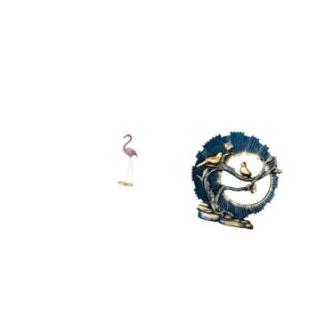 Imagem de Fenteer Estátua de Flamingo em Resina, Escultura de Pássaro, Ornamento, Estatueta, Artesanato, Objeto Decorativo para Casa, Lareira, Arte Moderna, Estatueta D